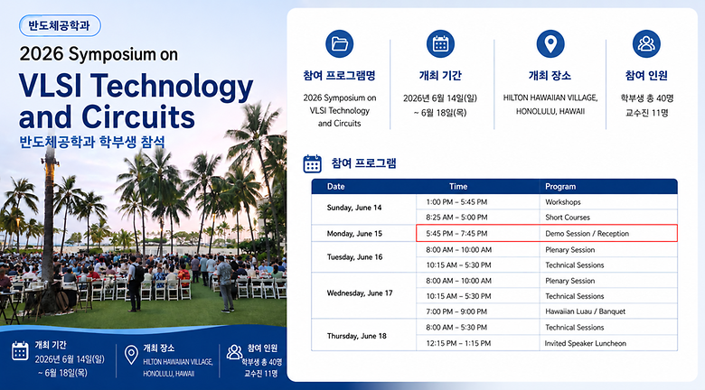 [학회] 2026 VLSI 심포지움 학회 참여 (하와이)